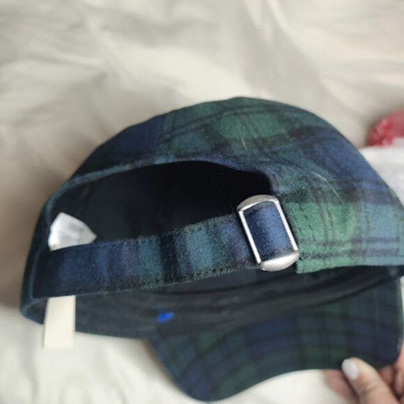 Loft Womens Plaid Checker Strapback Baseball Cap Hat - Picture 3 of 6